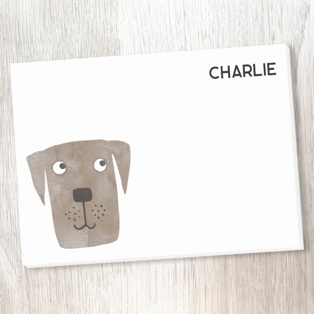 Chocolate Labrador Retriever Dog Personalised Post-it Notes (Chocolate Labrador Retriever Dog personalized name Post It notes)