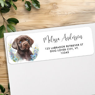 Chocolate Labrador Retriever Dog Return Address Label