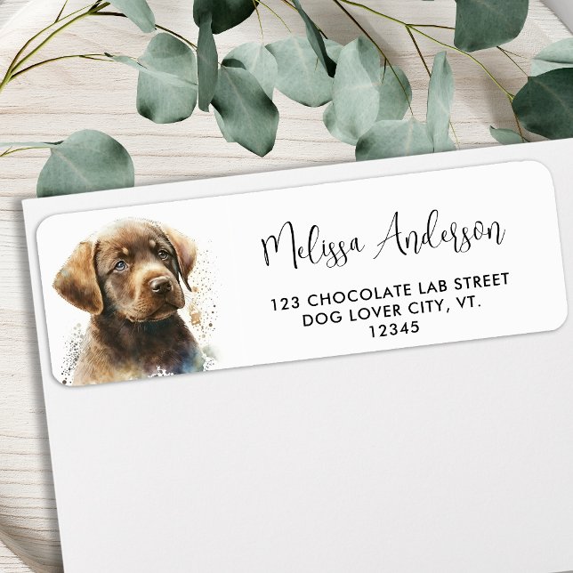 Chocolate Labrador Retriever Dog Return Address Label (Creator Uploaded)
