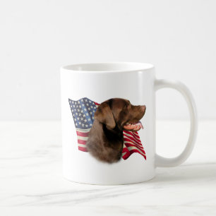 Chocolate Labrador Retriever Flag Coffee Mug
