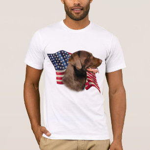 Chocolate Labrador Retriever Flag T-Shirt
