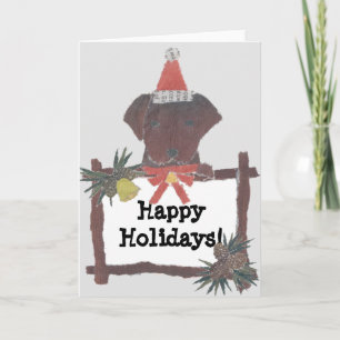 Chocolate Labrador Retriever, Holidays, Christmas Holiday Card
