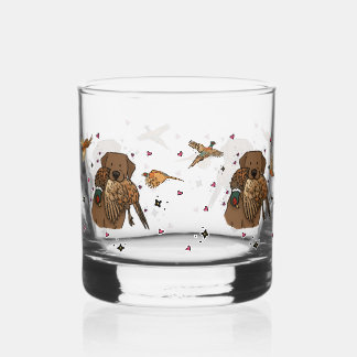 Chocolate Labrador Retriever Hunting Whiskey Glass