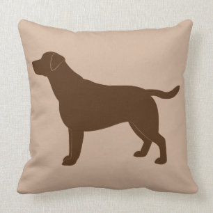 Chocolate Labrador Retriever in Silhouette Cushion