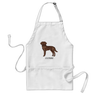 Chocolate Labrador Retriever Lab Dog Custom Name Standard Apron
