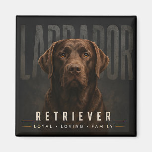 Chocolate Labrador Retriever Loyal Loving Family Magnet