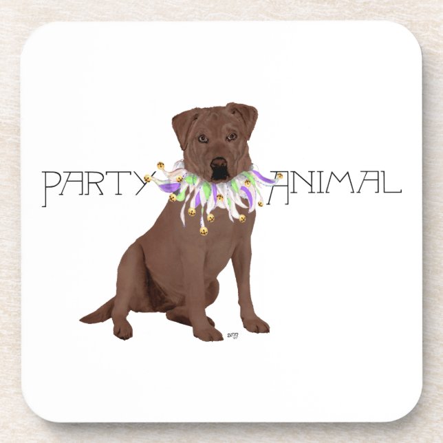 Chocolate Labrador Retriever Party Coaster (Front)