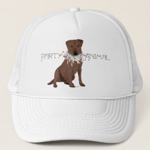 Chocolate Labrador Retriever Party Trucker Hat