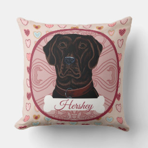 Chocolate Labrador Retriever Personalise Pillow