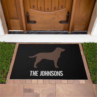 Chocolate Labrador Retriever Silhouette Dog Lover Doormat