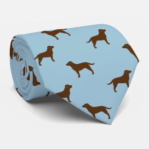 Chocolate Labrador Retriever Silhouettes Pattern Tie