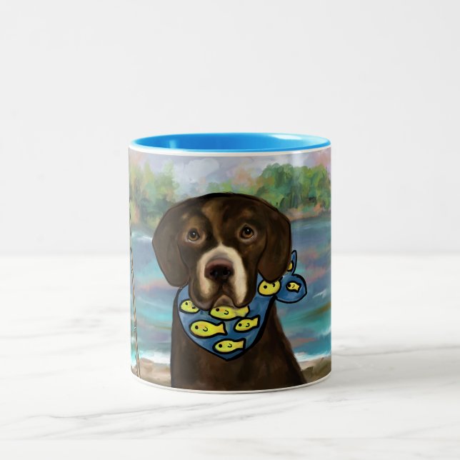 CHOCOLATE LABRADOR RETRIEVER Two-Tone COFFEE MUG (Center)