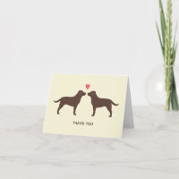 Chocolate Labrador Retrievers Wedding Thank You