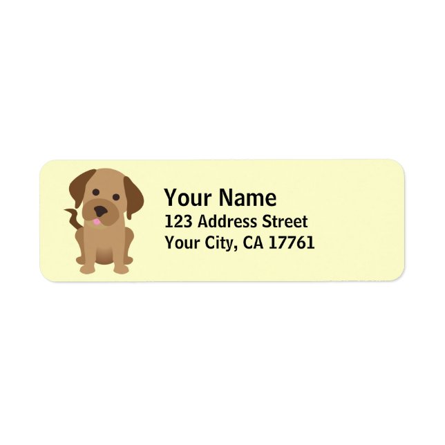 Chocolate Labrador Return Address Labels (Front)