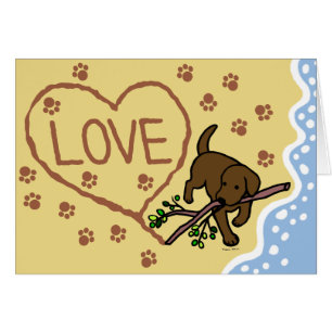 Chocolate Labrador Sand Letters Cartoon