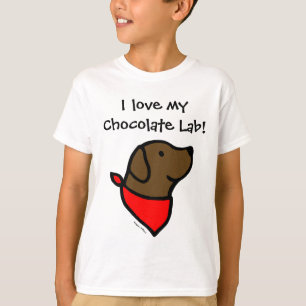 Chocolate Labrador & Scarf Cartoon T-Shirt