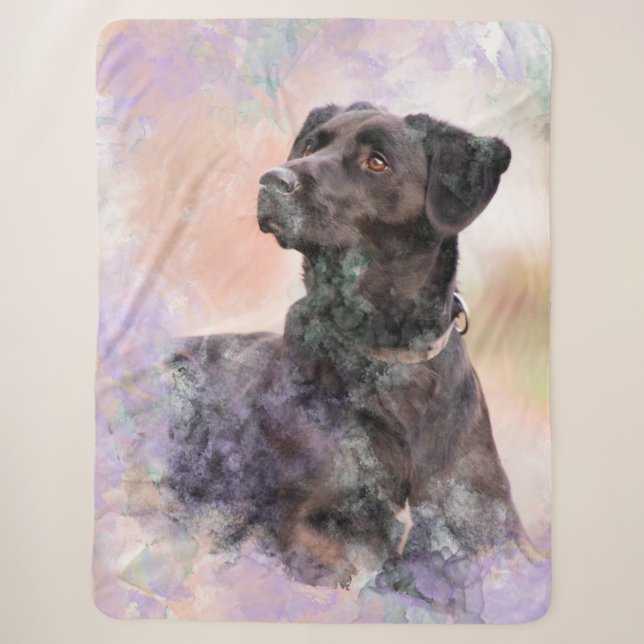 Chocolate Labrador Sherpa Blanket (Front)