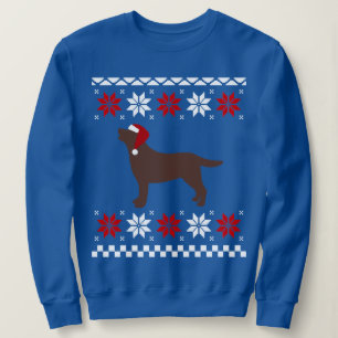 Chocolate Labrador Silhouette Santa Christmas Sweatshirt