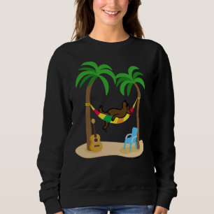 Chocolate Labrador Sleeping On The Hammock Sweatshirt