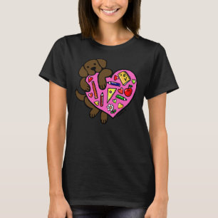 Chocolate Labrador Teacher S Heart T-Shirt