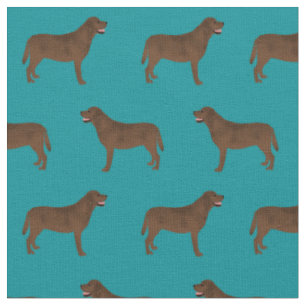 Chocolate Labrador teal Fabric