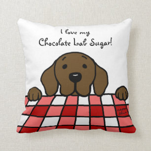 Chocolate Labrador watching you Kitchen Cushion