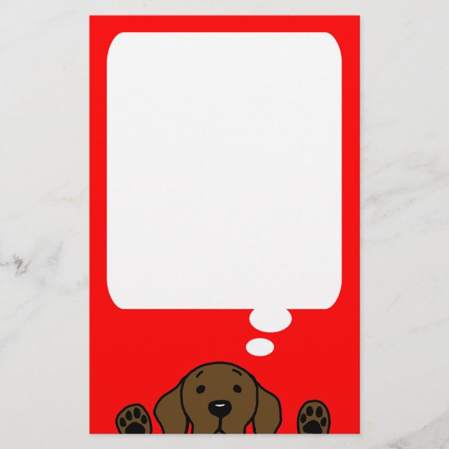 Chocolate Labrador watching you Stationery (Front)