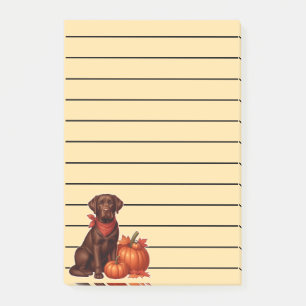 Chocolate Labrador with Red Bandanna by Pumpkins Post-it Notes