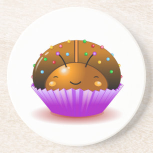 Chocolate Ladybug Cupcake Coaster