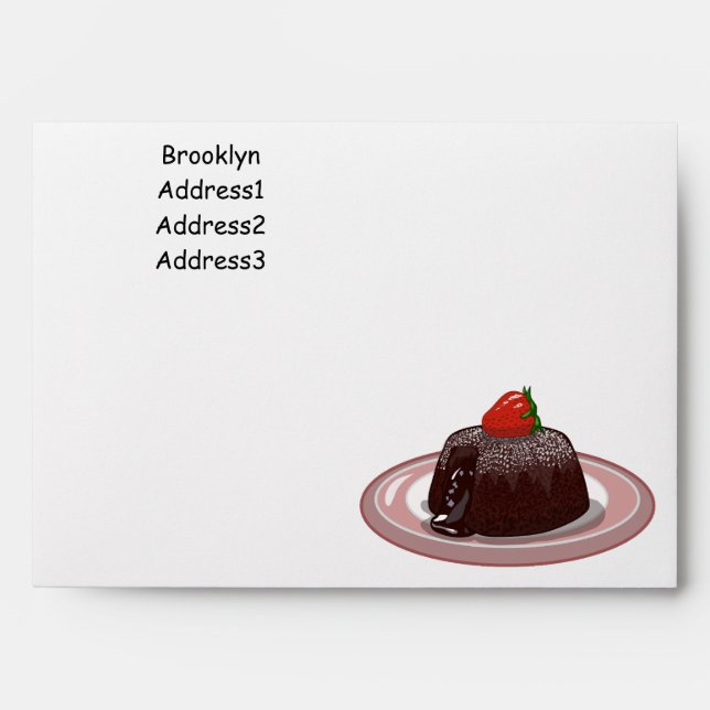 Chocolate lava cake cartoon illustration envelope (Front)
