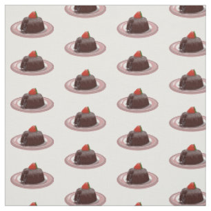 Chocolate lava cake cartoon illustration fabric