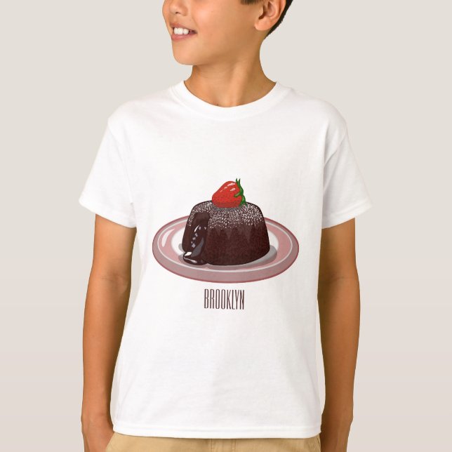 Chocolate lava cake cartoon illustration  T-Shirt (Front)