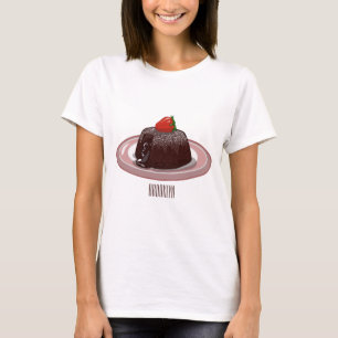 Chocolate lava cake cartoon illustration T-Shirt