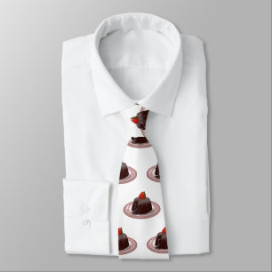 Chocolate lava cake cartoon illustration tie