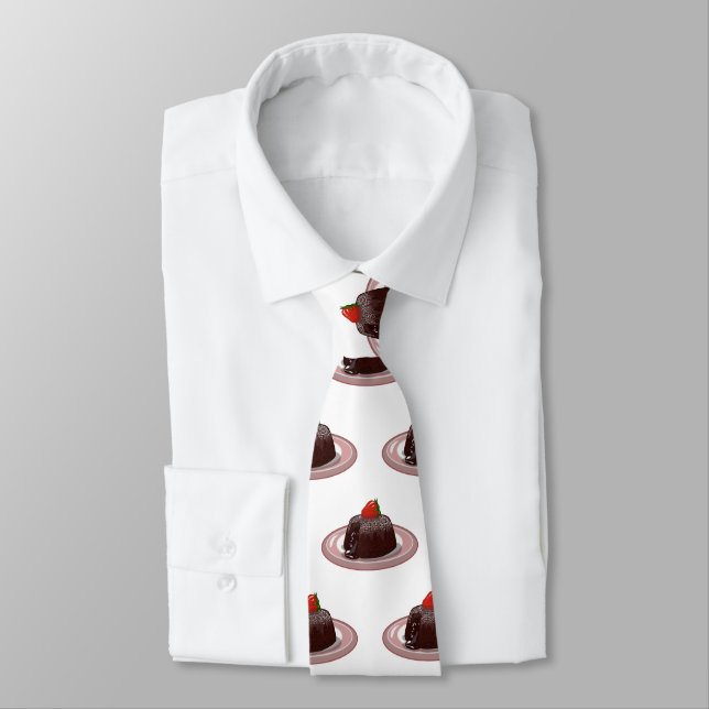 Chocolate lava cake cartoon illustration  tie (Tied)