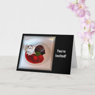 Chocolate Lava Cake - Strawberries and Ice Cream Card