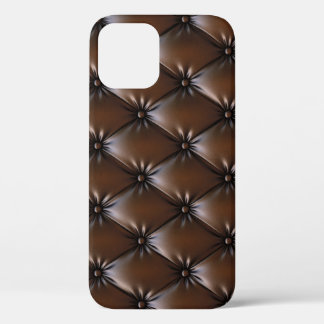 Chocolate Leather: Luxurious Upholstery Texture iPhone 12 Case