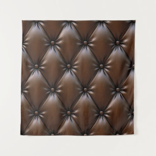Chocolate Leather: Luxurious Upholstery Texture Tapestry
