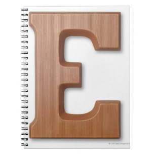 Chocolate letter e notebook