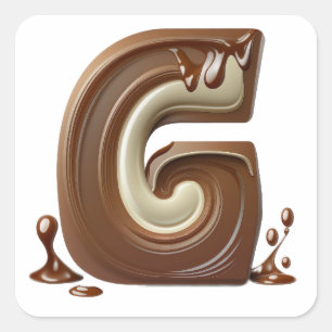 Chocolate letter G stickers