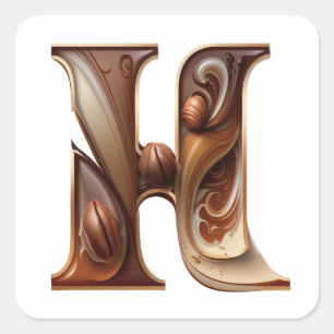 Chocolate letter H stickers