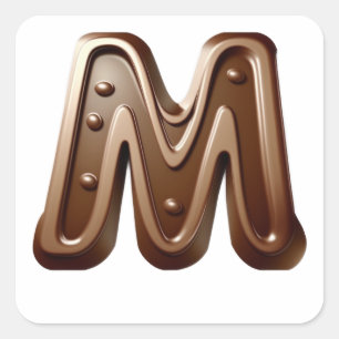 Chocolate letter M stickers
