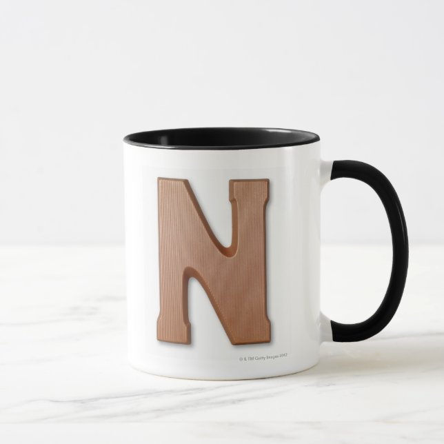 Chocolate letter n mug (Right)