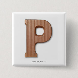 Chocolate letter p 15 cm square badge