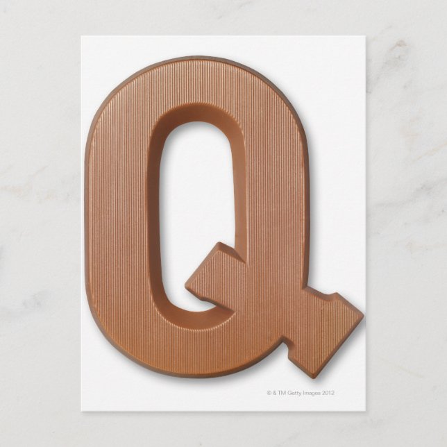 Chocolate letter q postcard (Front)