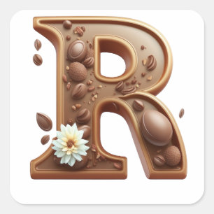 Chocolate letter R stickers