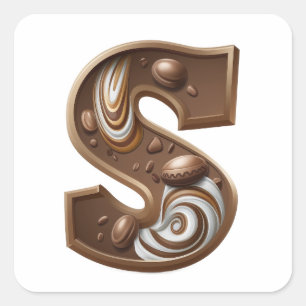 Chocolate letter S stickers
