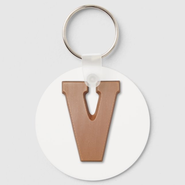 chocolate letter V Key Ring (Front)