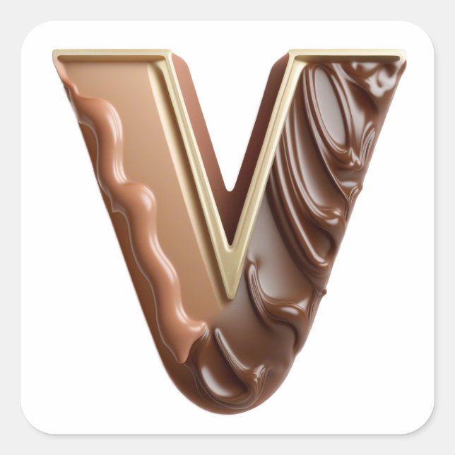 Chocolate letter V stickers (Front)