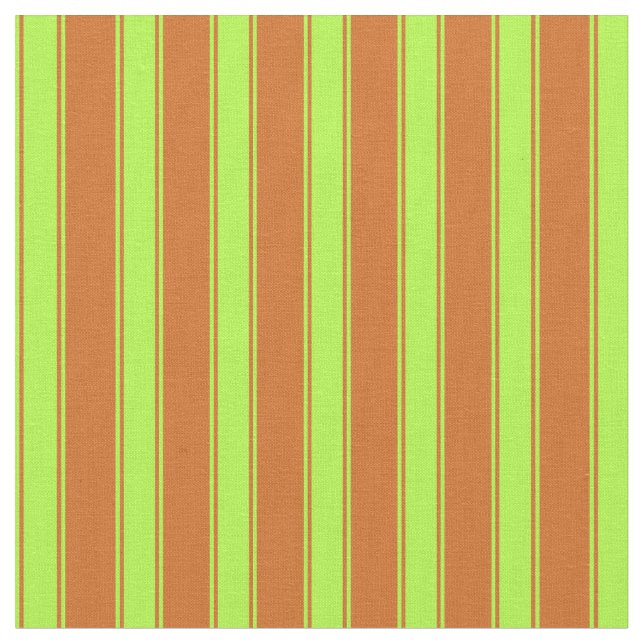 Chocolate & Light Green Pattern of Stripes Fabric (Close Up)